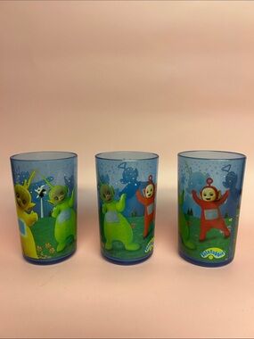 Vintage Teletubbies Cup Plastic Tumbler 90s lot of 3